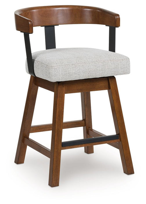 Ralene - Medium Brown - Upholstered Swivel Barstool (Set of 2) - Tallahassee Discount Furniture (FL)