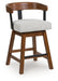 Ralene - Medium Brown - Upholstered Swivel Barstool (Set of 2) - Tallahassee Discount Furniture (FL)