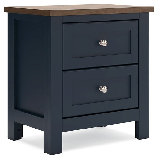 Landocken - Brown / Blue - Two Drawer Night Stand - Tallahassee Discount Furniture (FL)