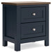 Landocken - Brown / Blue - Two Drawer Night Stand - Tallahassee Discount Furniture (FL)