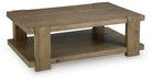 Flangren - Rectangular Cocktail Table - Light Brown - Tallahassee Discount Furniture (FL)