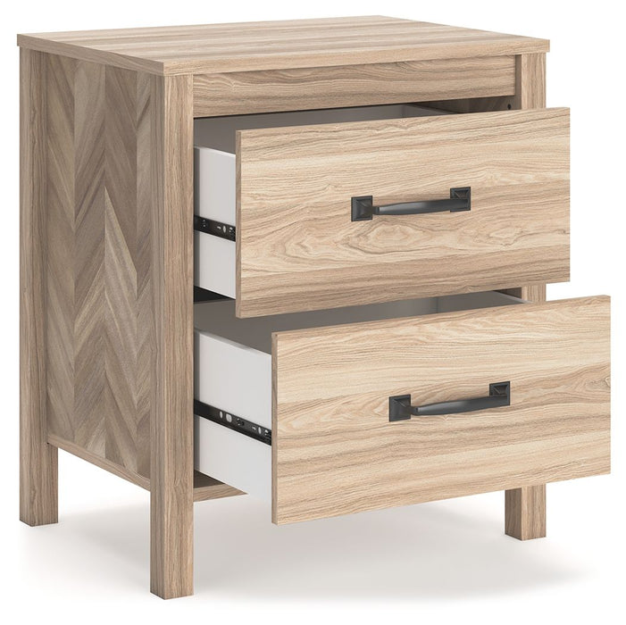 Battelle - Tan - Two Drawer Night Stand - Tallahassee Discount Furniture (FL)