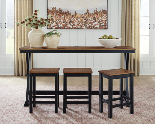 Wildenauer - Rectangular Dining Room Counter Table Set (Set of 4) - Brown / Black - Tallahassee Discount Furniture (FL)