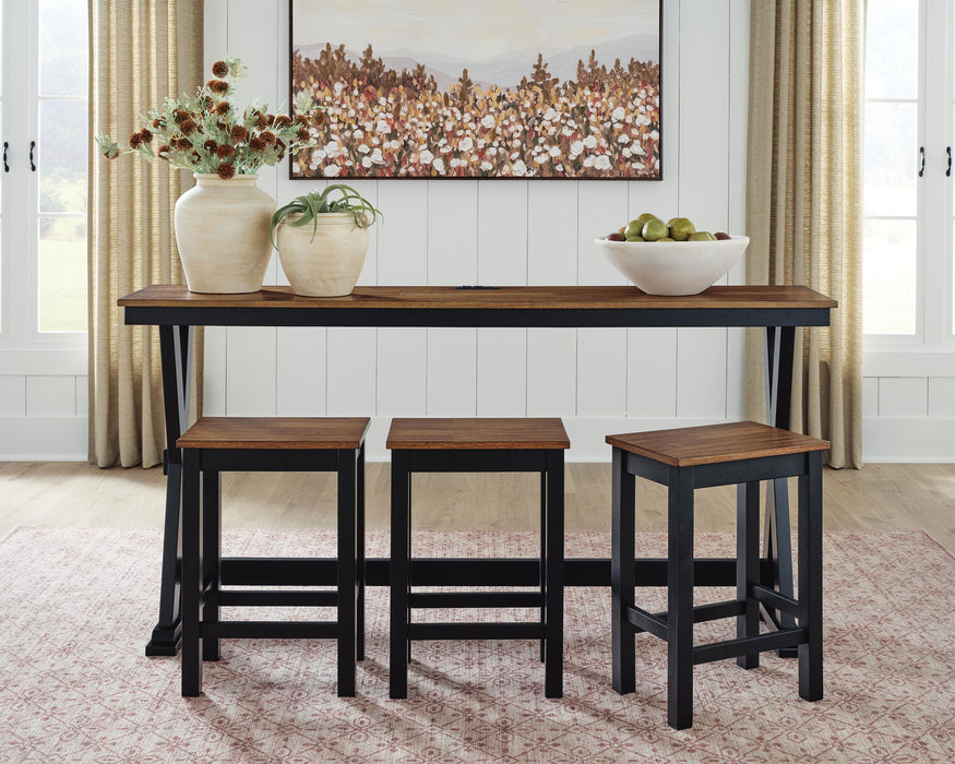 Wildenauer - Rectangular Dining Room Counter Table Set (Set of 4) - Brown / Black - Tallahassee Discount Furniture (FL)