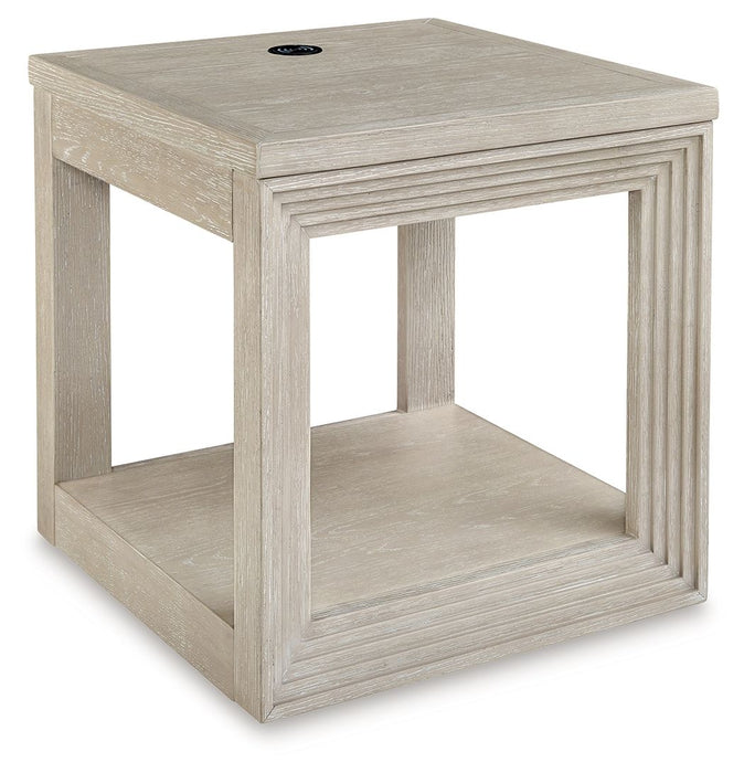 Marxhart - Bisque - Square End Table - Tallahassee Discount Furniture (FL)