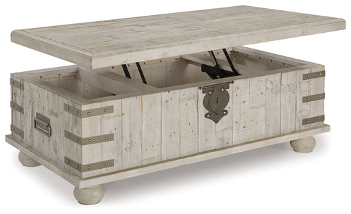 Carynhurst - Lift Top Cocktail Table - White Wash Gray - Tallahassee Discount Furniture (FL)