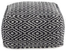 Jasett - Black / Ivory - Pouf - Tallahassee Discount Furniture (FL)