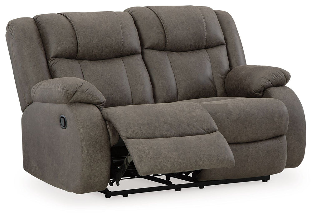 First Base - Gunmetal - Reclining Loveseat - Tallahassee Discount Furniture (FL)