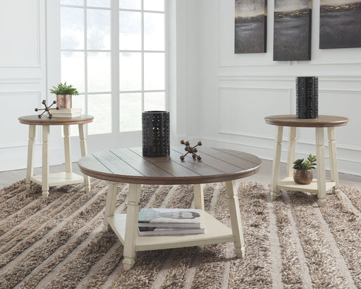 Bolanbrook - White / Brown / Beige - Occasional Table Set (Set of 3) - Tallahassee Discount Furniture (FL)