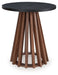 Kallari - Warm Brown / Black - Round End Table - Tallahassee Discount Furniture (FL)