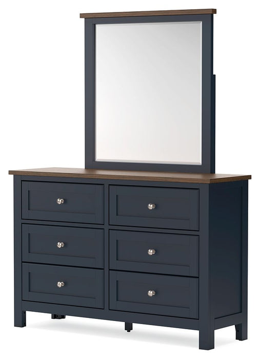 Landocken - Brown / Blue - Dresser and Mirror - Tallahassee Discount Furniture (FL)