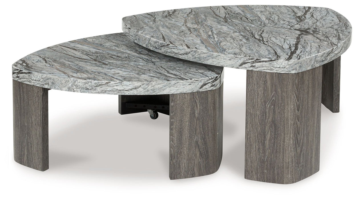 Surmour - Gray / Brown - Stacked Cocktail Table - Tallahassee Discount Furniture (FL)