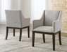 Burkhaus - Dining UPH Arm Chair (Set of 2) - Beige / Dark Brown - Tallahassee Discount Furniture (FL)