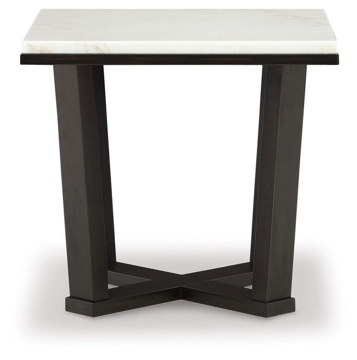Fostead - White / Espresso - Square End Table - Tallahassee Discount Furniture (FL)