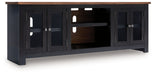 Wildenauer - Brown / Black - XL TV Stand With Fireplace Option - Tallahassee Discount Furniture (FL)