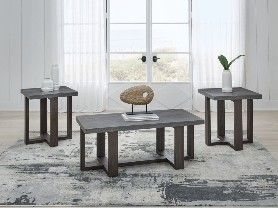Dynnford - Occasional Table Set (Set of 3) - Gray / Brown - Tallahassee Discount Furniture (FL)