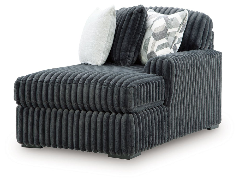Midnight-Madness - RAF Corner Chaise - Gunmetal - Tallahassee Discount Furniture (FL)