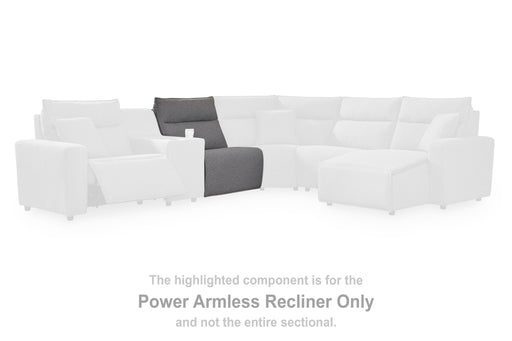 Modmax II - Power Armless Recliner With Adjustable Headrest - Salt And Pepper - Tallahassee Discount Furniture (FL)