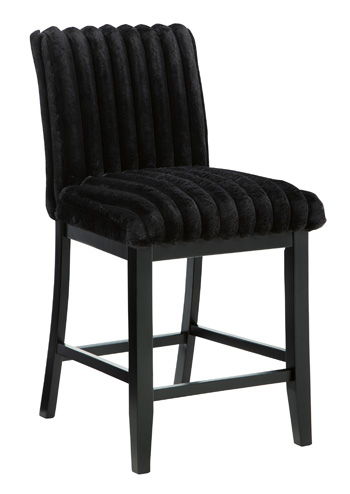 Mervannie - Upholstered Barstool (Set of 2) - Black - Tallahassee Discount Furniture (FL)