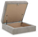 Aslan Court - Pebble - Ottoman With Storage - Tallahassee Discount Furniture (FL)