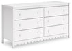 Hallityn - White - Six Drawer Dresser - Tallahassee Discount Furniture (FL)