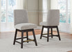 Burkhaus - Beige / Dark Brown - Upholstered Swivel Barstool (Set of 2) - Tallahassee Discount Furniture (FL)