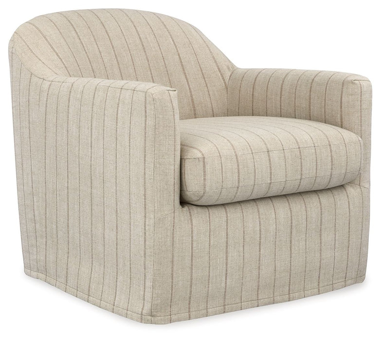 Valwick - Swivel Accent Chair - Cream / Brown - Tallahassee Discount Furniture (FL)