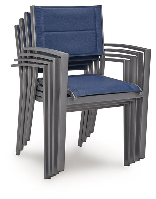 Rocky Creek - Sling Arm Chair (Set of 4) - Blue / Gray - Tallahassee Discount Furniture (FL)