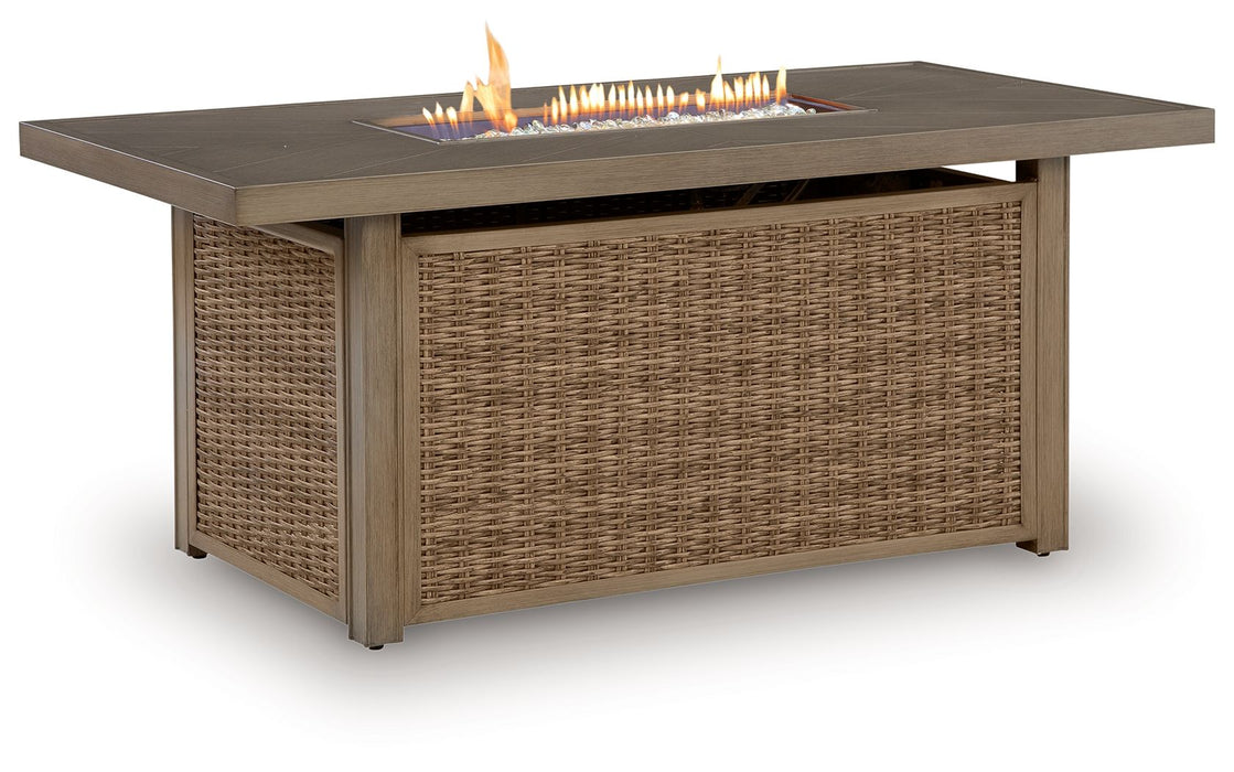 Laguna Heights - Rectangular Fire Pit Table - Beige - Tallahassee Discount Furniture (FL)