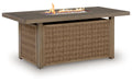 Laguna Heights - Rectangular Fire Pit Table - Beige - Tallahassee Discount Furniture (FL)