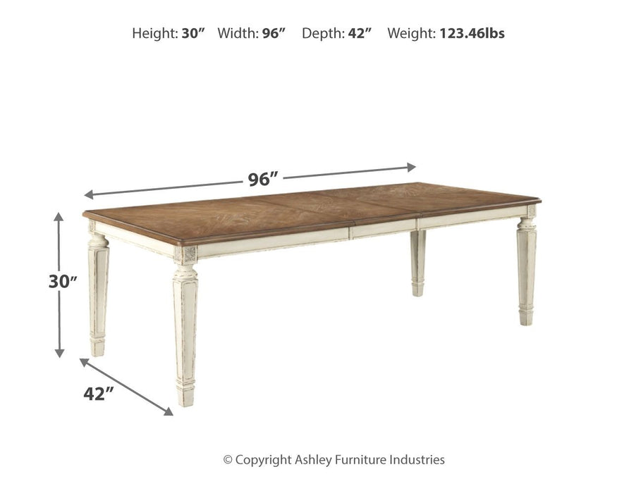 Realyn - Chipped White - Rectangular Dining Room Extension Table - Tallahassee Discount Furniture (FL)