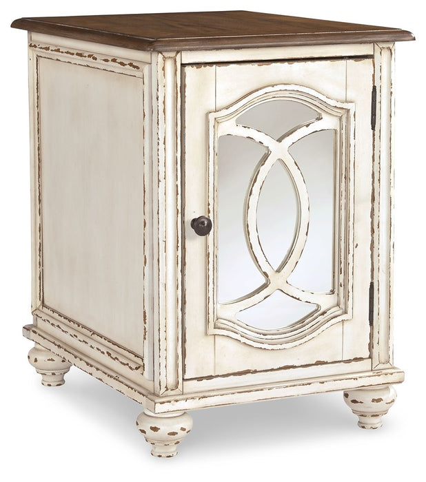 Realyn - Chair Side End Table - Insert Mirror - White / Brown - Tallahassee Discount Furniture (FL)