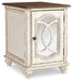 Realyn - Chair Side End Table - Insert Mirror - White / Brown - Tallahassee Discount Furniture (FL)