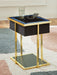 Rexwell - Black / Gold Finish - Accent Table With Speaker - Tallahassee Discount Furniture (FL)