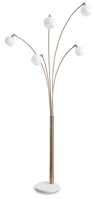 Taliya - Metal Arc Lamp  - Champagne / White - Tallahassee Discount Furniture (FL)