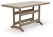 Seacliff Beach - Rectangular Counter Height Dining Table With Umbrella Option - Medium Brown - Tallahassee Discount Furniture (FL)