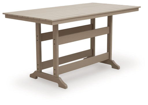 Seacliff Beach - Rectangular Counter Height Dining Table With Umbrella Option - Medium Brown - Tallahassee Discount Furniture (FL)