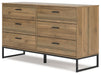 Deanlow - Honey - Six Drawer Dresser - Tallahassee Discount Furniture (FL)