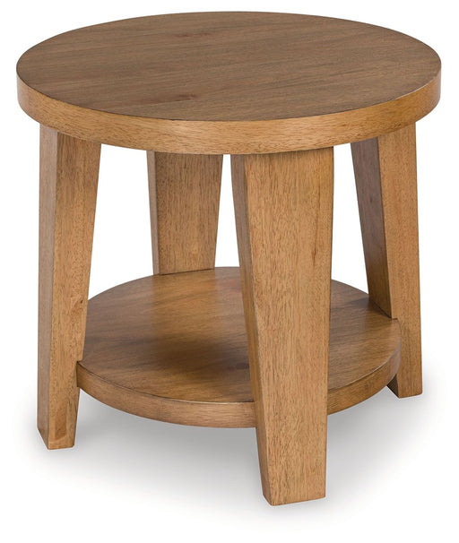 Kristiland - Light Brown - Round End Table - Tallahassee Discount Furniture (FL)
