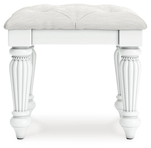 Kozlani - Vanity Upholstered Stool - White - Tallahassee Discount Furniture (FL)