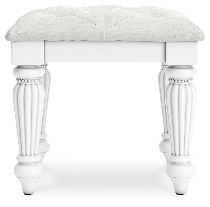 Kozlani - Vanity Upholstered Stool - White - Tallahassee Discount Furniture (FL)