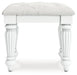 Kozlani - Vanity Upholstered Stool - White - Tallahassee Discount Furniture (FL)