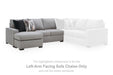 Lakepoint - LAF Sofa Chaise - Nickel - Tallahassee Discount Furniture (FL)