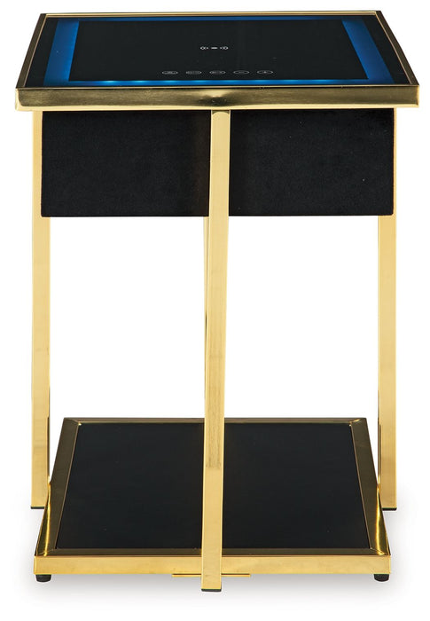 Rexwell - Black / Gold Finish - Accent Table With Speaker - Tallahassee Discount Furniture (FL)