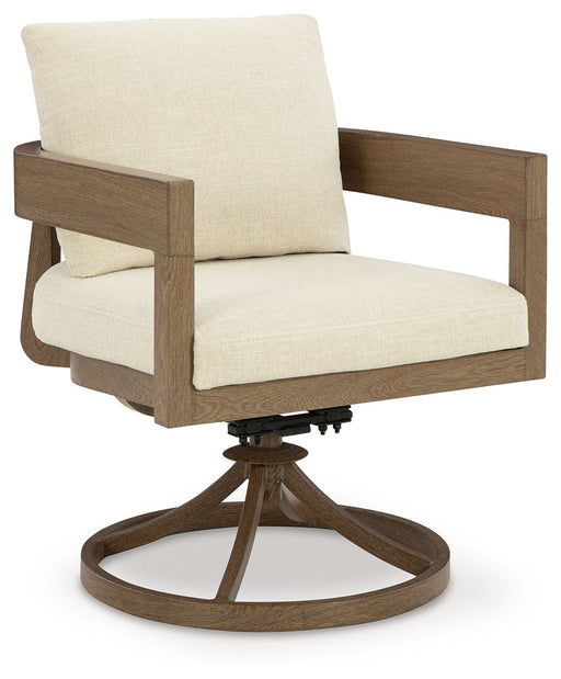 Serene Bay - Dark Brown / White - Swivel Chair With Cushion (Set of 2) - Tallahassee Discount Furniture (FL)