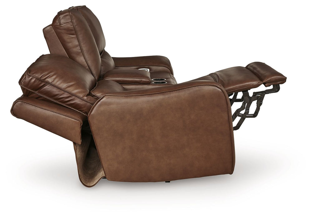 DeepWakes - Power Reclining Loveseat / Console / Adjustable Headrest - Tallahassee Discount Furniture (FL)