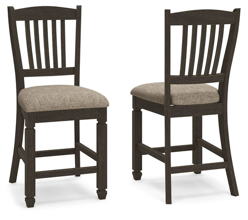 Tyler Creek - Upholstered Barstool (Set of 2) - Black / Grayish Brown - Tallahassee Discount Furniture (FL)