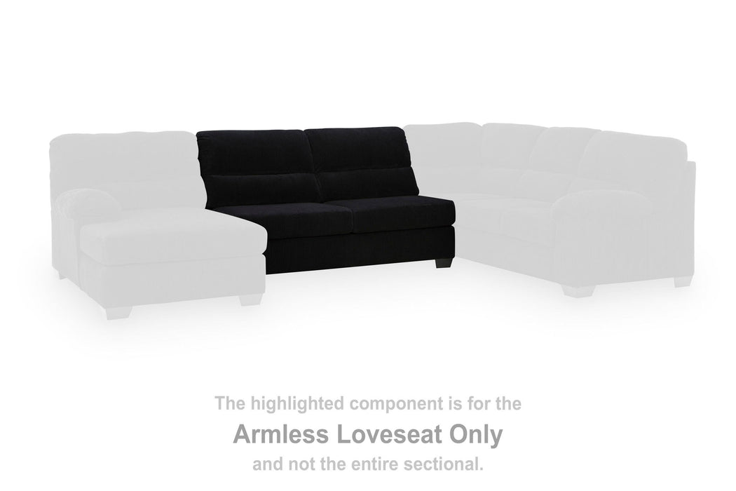 SimpleJoy - Armless Loveseat - Onyx - Tallahassee Discount Furniture (FL)