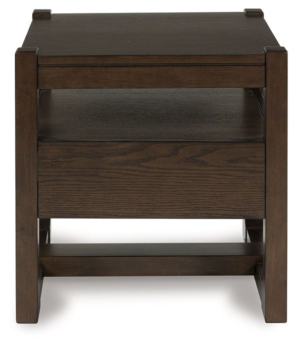 Breckington - Dark Brown - Square End Table - Tallahassee Discount Furniture (FL)