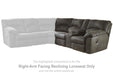 Tambo - RAF REC Loveseat w/Console - Pewter - Tallahassee Discount Furniture (FL)